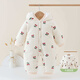 Disney baby quilted onesie g autumn and winter thickened outing clothes newborn Category A cotton clothes romper baby clothes red cherry 0 winter removable cap 80cm (15-22Jin Jin equals 0.5 kg, about 5-10 months)