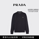 PRADA/Prada Gift Men's Logo Decorated Regenerated Nylon and Cotton Fleece Sweatshirt Black/Black L