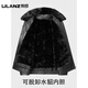 LILANZ Official Haining Genuine Leather Jacket Fur-Integrated Mink Liner Men's Velvet Thickened Jacket Middle-aged and Elderly Dad Leather Jacket 2531 Mink Liner-Flagship Model 3XL 185