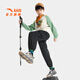 ANTA (ANTA) children's pants boys' sports trousers 26 spring outdoor bio-based water-repellent large pocket overalls basic black-4 120
