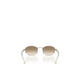 PRADA women's sunglasses, light-blocking, anti-UV, clear vision, lightweight, full-frame steel oval sunglasses, nude color 49