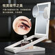 Makeup mirror, portable folding mirror, LED with light, beauty tabletop, travel smart lift to put makeup, with 10x magnetic magnifier, which can be removed