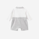 YEEHOO Haute Couture Series Newborn Clothes for Boys, Polo Collar Striped Romper, Spring and Summer Outing Clothes, Plain String Weave 66cm