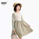 Annil children's clothing girls' long-sleeved dress 2026 spring new style Chunshan Apricot 110
