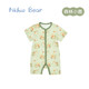 Nido Bear summer new baby jumpsuit gauze baby crawling clothes newborn short-sleeved bamboo fiber forest deer 66cm