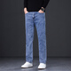 Lomon Jeans Men's Loose Straight Spring and Autumn Versatile Casual Long Pants Men Ink Blue Regular 32