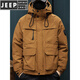 JEEP SPIRIT90 Куртка на утином пуху Мужская зимняя рабочая куртка Куртка с капюшоном Новая теплая утепленная одежда Trend Army Green M 100-125Jin Jin равен 0,5 кг