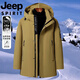 JEEP SPIRIT Красный пуховик Jeep International Brand, мужская утепленная теплая и морозоустойчивая куртка с капюшоном средней длины, зимний тренд, классический черный размер 2XL, подходит для веса 151-170Jin Jin, вес 0,5 кг.