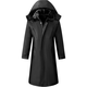 Winter thickened long military coat, labor protection cotton-padded jacket, warm cotton coat, cold-proof, windproof, cold storage, warm work clothes cotton coat, black upgraded waterproof style, non-detachable liner, 2XL (180), medium size, recommended weight 160Jin, Jin is equal to within 0.5kg