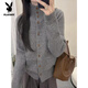 Playboy (PLAYBOY) button turtleneck sweater for women in spring, autumn and winter, new style, can be worn outside and inside, unique and super good-looking, thick knitted cardigan for women, orange S, recommended 70--95Jin Jin is equal to 0.5 kg