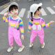 Beautiful children's clothing girls summer suit 2023 new toddler Internet celebrity small children fashionable girl baby girl child clothes rose red 110 size recommended 3-4 years old