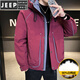 JEEP SPIRIT Пуховик мужской короткий толстый корейский стиль Свободный модный бренд 2025 Зима Новый верх с воротником-стойкой Теплая куртка Куртка вишнёво-красного цвета M