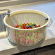 Aoyanlai double-layer vegetable washing basket, fruit and vegetable drain basket, kitchen sink, fruit and vegetable drain basket, rotating large size, high appearance, off-white color *high quality and quick release