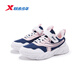 Xtep Children's Shoes Children's Leather Winter Warm Cotton Shoes Girls' Velvet Running Shoes Dark Blue/Xtep White/Water Pink 34