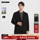 Lilang mid-length woolen coat men's wool knitted smooth wool coat jacket winter 2025 new business coat men black (24DYR3041Y) 2XL 180/96A