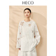 HECO Bai Qian Handmade Hollow Embroidery New Chinese Top National Style Women's Shirt 2026 Spring New Two-piece Suit White Shirt M