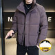 KBXNG劲霸冬季新款男士立领羽绒服短款潮流帅气上衣服加厚保暖防寒外套 紫色 M