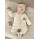 Disney baby winter down jacket rompers inner liner - warm white duck down outer wear inner wear baby one-piece down jacket apricot dog embroidered logo 70cm 73cm height 60-weight 15Jin Jin equals 0.5kg, inside filled with down