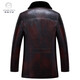 YISHion new winter wear PU fur one-piece men's jacket winter lapel plus velvet thickened coat men's business leather jacket brown M (170)
