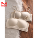 MiiOW Seamless Tube Bra Women's Small Breast Gathering to Show Bigger Non-Slip Support Strapless Top Wrap Chest No Wire Ring Beautiful Back Bra Black S 70AB 70-90Jin Jin is equal to 0.5kg