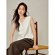 INMAN French relief embroidery V-neck sleeveless shirt 2026 spring women's new hollow lace splicing vest beige S