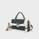 IEF/Aiyifu 2025 winter new Korean style fashion niche design stitching design portable small square bag blue one size