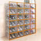 Yusenyi transparent shoe box storage box thickened drawer-type shoe organization folding shoe cabinet space-saving shoe rack shoe box Ai Ma Orange small size 42 can be placed transparent and visible +16 pieces 23x33x14cm
