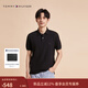 Tommy Hilfiger fashion multi-color 26 spring and summer new men's pure cotton pique mesh casual short-sleeved T-shirt lapel POLO black BEH M (recommended 135-150Jin Jin equals 0.5 kg)