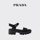 PRADA/Prada gift women's canvas sandals shoes black 37.5