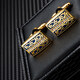 KFLK Original - French Cufflinks Men's Light Luxury Customized Shirt Cuff Buttons Sleeve Nails Engraving Cufflinks Gold Dark Blue