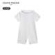 Teenie Weenie Kids 26 years new baby boy baby striped short-sleeved jumpsuit white 73cm