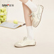Sanfu (SANFU) women's sneakers spring spring travel contrasting texture embroidered moral training shoes casual women's shoes 853508 purple 35