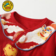 G.duck little yellow duck baby clothes spring and autumn full moon 100 days old red festive baby pure cotton jumpsuit one-piece dress red one-piece jumpsuit 59cm 59