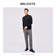 Brloote Basulan wool blended sweater warm contrasting jacquard bottoming sweater for men black regular 165/88A (46)