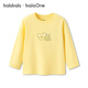 Bala Bala One Bala Bala Children's long-sleeved T-shirt for boys and girls 2026 new spring letter print top lemon yellow 30312 110
