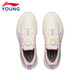 Li Ning (LI-NING) children's shoes spring new Zhinaku 3 running shoes for men and women, wear-resistant, non-slip, round toe, youth reflective low top, champagne white/fluorescent star purple/fluorescent light pink-2 35