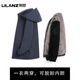 LILANZ official winter parka men's mink liner hooded middle-aged and elderly full mink coat mid-length Nike authentic navy shell + iron gray full mink + rex rabbit fur sleeves - flagship model L 170