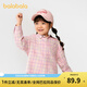 Balabala children's clothing children's shirts 2025 new girls and boys tops plaid shirts spring parent-child versatile red and white tones 00461 90