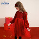 Disney (Disney) Girls Red Dress Winter New Children's Christmas Dress New Year Dress Girls Winter Dress Mesh Skirt Red 120