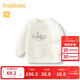Balabala children's clothing baby bottoming shirt T-shirt girls top autumn and winter sweet temperament simple fashion trendy off-white 10302 100