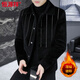 Hengyuanxiang slim lapel plus velvet thickened youth short woolen coat winter men's Korean style trendy woolen jacket gray M