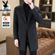 Playboy (PLAYBOY) mid-length woolen coat men's high-end light luxury double-sided woolen coat men's long high-end winter windbreaker men's black XL recommended 135-150Jin Jin equals 0.5 kg