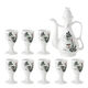 Fantasy goblet ceramic wine set wine pot wine glass wine cup household Chinese antique wine set wine pot ancient old-fashioned Li Bai Dou wine 9-piece set straight cup