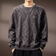 Precious color high-end American heavyweight retro knitted sweatshirt for men in spring and autumn trendy brand loose simple versatile top clothes bottoming shirt
