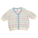 Yu Brand Women's 2026 Spring New Contrast Color V-Neck Knitted Cardigan Rainbow Stripe Slim Top FGJB3609 Apricot S