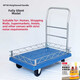 KOWSI Fence Flatbed Cart Trolley with Guardrails Folding Trolley Cargo Truck Portable Household Board Upgrade 105*65 Full with Guardrails