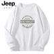 JEEP SPIRIT American retro letter print sweatshirt men's round neck 2026 spring and autumn new ins trend large size loose top navy blue round neck sweatshirt-9111 regular S recommended 95-120Jin Jin equals 0.5 kg
