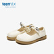 TEENMIX children's shoes 2026 spring new girls campus performance shoes princess shoes medium and large children's soft sole versatile small leather shoes single shoes beige 26