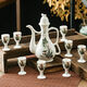 Fantasy goblet ceramic wine set wine pot wine glass wine cup household Chinese antique wine set wine pot ancient old-fashioned Li Bai Dou wine 9-piece set straight cup