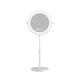 Lift-adjustable height double-sided mirror, portable high-definition magnifying makeup mirror, telescopic desk lamp, LED light, metal mirror, white 9-inch lifting plane + 3x magnification, three-button charging model